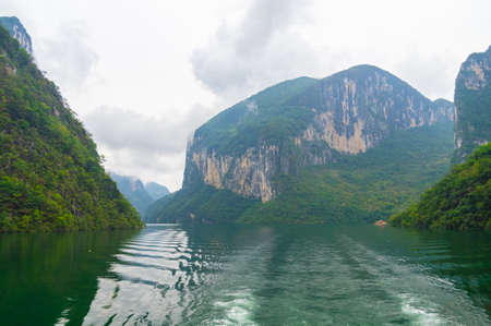 Autumn scenery of Qingjiangye Three Gorges Scenic Area at Jianshi, Enshi, Hubeiの写真素材