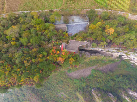 Autumn scenery of Qingjiangye Three Gorges Scenic Area at Jianshi, Enshi, Hubeiの写真素材