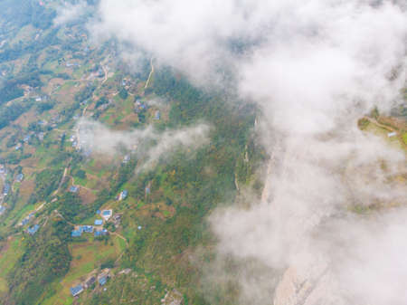 Autumn scenery of Qingjiangye Three Gorges Scenic Area at Jianshi, Enshi, Hubeiの写真素材