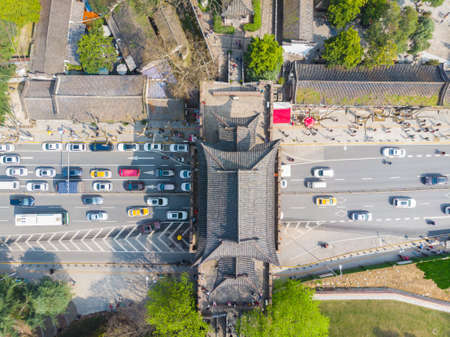 Scenery of Qingchuan Pavilion Park in Hanyang, Wuhan, Hubeiの写真素材