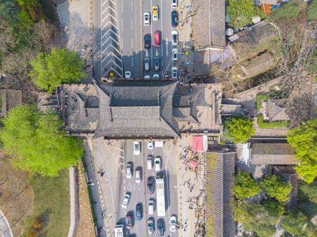 Scenery of Qingchuan Pavilion Park in Hanyang, Wuhan, Hubeiの写真素材