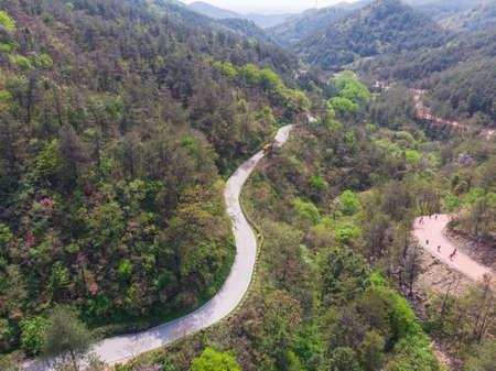 Spring scenery of Huangpi Mulan Yunwu Mountain in Wuhan, Hubeiの写真素材