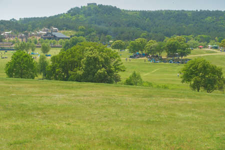 Spring scenery of Huangpi Mulan Yunwu Mountain in Wuhan, Hubeiの写真素材