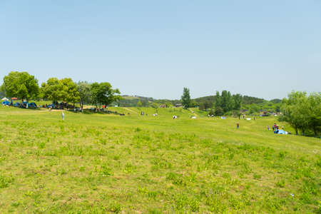 Spring scenery of Huangpi Mulan Yunwu Mountain in Wuhan, Hubeiの写真素材