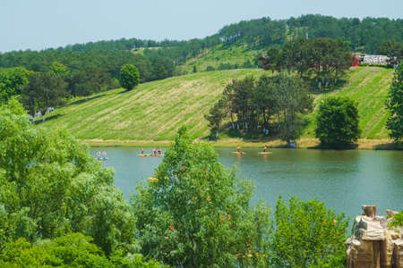 Spring scenery of Huangpi Mulan Yunwu Mountain in Wuhan, Hubeiの写真素材