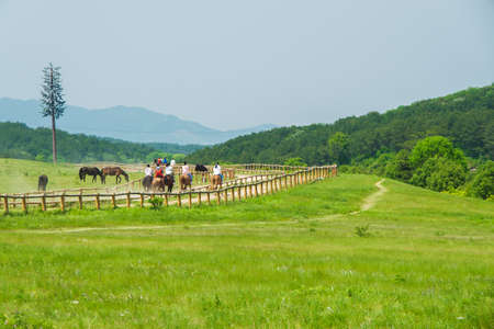 Spring scenery of Huangpi Mulan Yunwu Mountain in Wuhan, Hubeiの写真素材