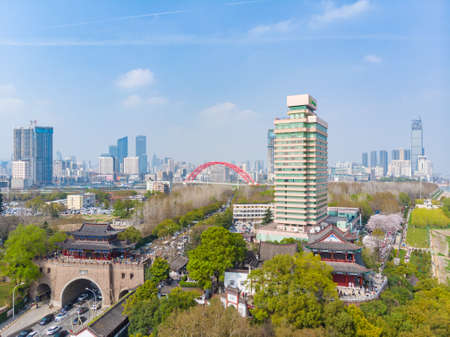 Scenery of Qingchuan Pavilion Park in Hanyang, Wuhan, Hubeiのeditorial素材