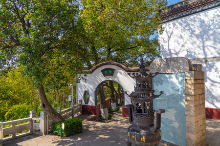 Scenery of Qingchuan Pavilion Park in Hanyang, Wuhan, Hubeiのeditorial素材