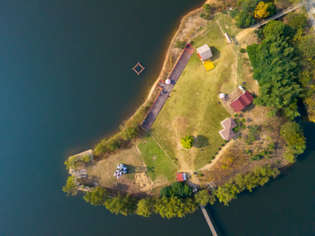 Autumn scenery of Mulan Grassland Scenic Area in Wuhan, Hubeiの写真素材