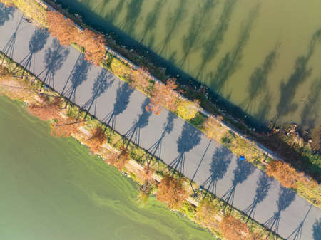 The scenery of Donghu Scenic Area in Wuhan, Hubei in late autumn and early winterの写真素材