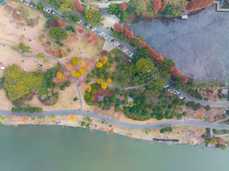 The scenery of Donghu Scenic Area in Wuhan, Hubei in late autumn and early winterの写真素材