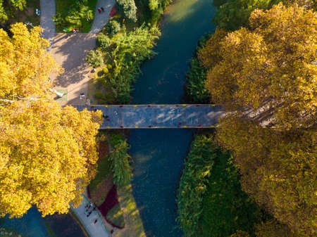 Autumn scenery of Jiefang Park in Wuhan, Hubeiの写真素材