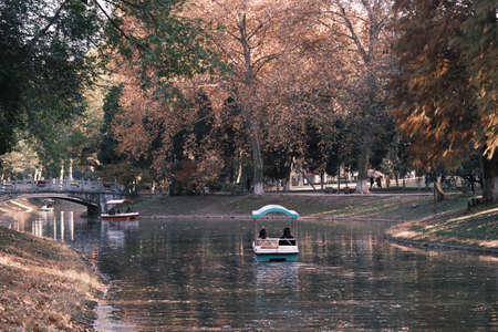 Autumn scenery of Jiefang Park in Wuhan, Hubei