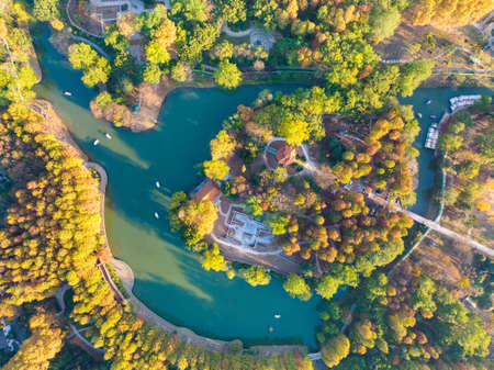 Autumn scenery of Jiefang Park in Wuhan, Hubeiの写真素材