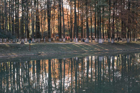 Autumn scenery of Jiefang Park in Wuhan, Hubeiの写真素材