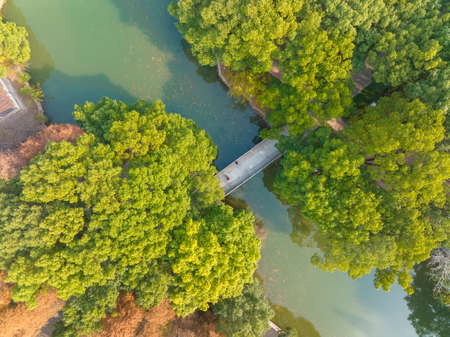 Autumn aerial scenery of Qingshan Park in Wuhan, Hubeiの写真素材