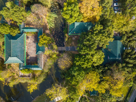 Autumn scenery of Yuehu Park in Wuhan, Hubeiの写真素材