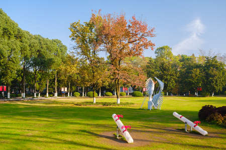 Autumn scenery in Wuhan Botanical Garden, Hubeiのeditorial素材