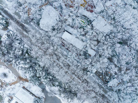Winter snow scene in Moshan Scenic Area, East Lake, Wuhan, Hubeiの写真素材