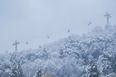 Winter snow scene in Moshan Scenic Area, East Lake, Wuhan, Hubeiの写真素材