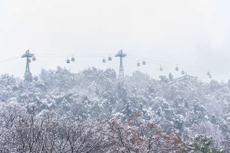 Winter snow scene in Moshan Scenic Area, East Lake, Wuhan, Hubeiの写真素材
