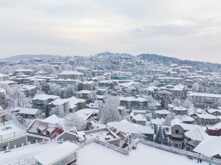 Winter snow scene in Lushan 5A Scenic Area, Jiujiang City, Jiangxi Provinceの写真素材