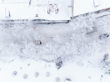 Winter snow scene in Lushan 5A Scenic Area, Jiujiang City, Jiangxi Provinceの写真素材