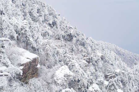 Winter snow scene in Lushan 5A Scenic Area, Jiujiang City, Jiangxi Provinceの写真素材