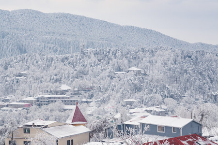 Winter snow scene in Lushan 5A Scenic Area, Jiujiang City, Jiangxi Provinceの写真素材