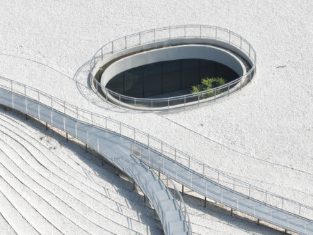 Landscape of Qintai Art Museum in Yuehu Scenic Area, Wuhan, Hubeiのeditorial素材