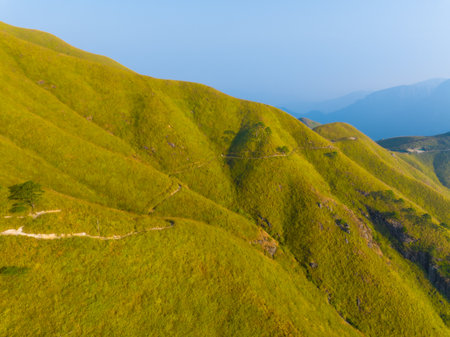The early autumn scenery of Wugong Mountain Natural Scenic Area, Pingxiang, Jiangxi, Chinaの写真素材