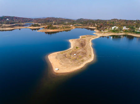 Autumn Scenery of Mulan Lake Scenic Area, Wuhan, Hubei Provinceの写真素材