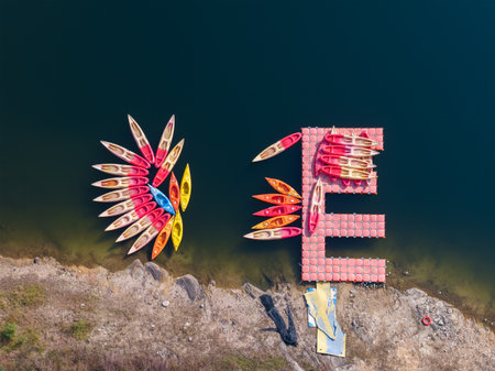 Autumn Scenery of Mulan Lake Scenic Area, Wuhan, Hubei Provinceの写真素材