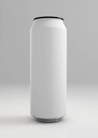 3d render of a blank matte white soda can for deign concept mock ups.の写真素材