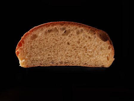 American bun hamburger bread on black backgroundの写真素材