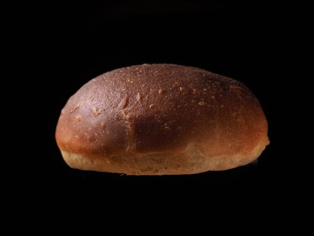 American bun hamburger bread on black backgroundの写真素材