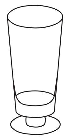 Stylish hand-drawn doodle cartoon style sling highball long drink cocktail glass vector illustration. For card, invitations, posters, bar menu or alcohol cook book recipe.のイラスト素材