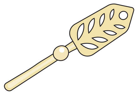 Classic vintage absinthe bar spoon. Doodle cartoon style vector image. For restaurant menu, bartender website design, cocktail making process illustration, alcohol cookbook decoration etcのイラスト素材