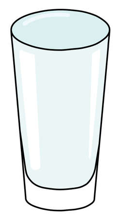 Pint tumbler long cocktail and beer glass. Stylish hand-drawn doodle cartoon style gin colored vector illustration. For party card, invitations, posters, bar menu or alcohol cook book recipeのイラスト素材