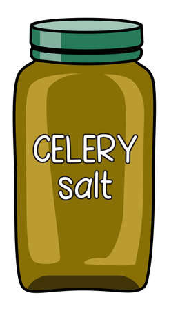 Doodle cartoon celery salt Bloody Mary cocktail ingredient. For menu, farmers market design, cookbook decoration, stickers etcのイラスト素材