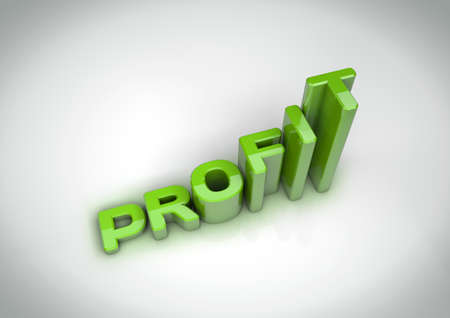 Profit text grows like a profit graphの写真素材