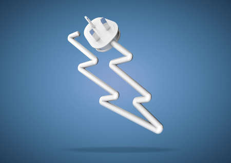 Electricity cable and plug makes electrical logo iconの写真素材