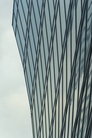 Modern architecture, fragment of a building, glass facadeの写真素材