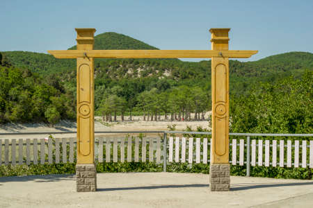 Lake Cypress in Sukko. Attractions of Anapa. Green lake. The nature of Russia. A dry lake. Changing of the climate.の写真素材