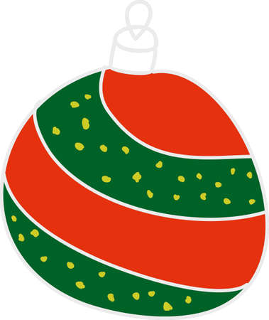 Vector hand drawn isolated element, ball, christmas tree decoration. For holiday cards, decorations, templatesのイラスト素材