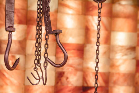 Hook for hanging meat in the storeの写真素材
