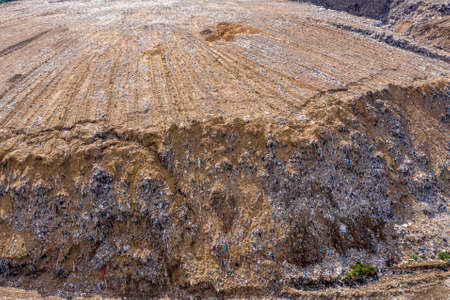 Russia, Ryazan, 02 Sep, 2018 Large pile of debris, city dump pollution.の写真素材