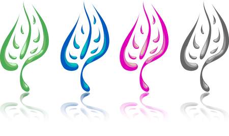 This is a leaf in 4 interpretationのイラスト素材