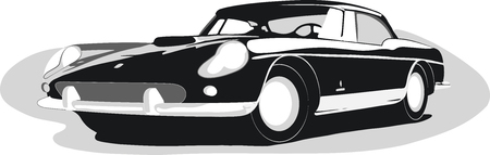 Retro carのイラスト素材