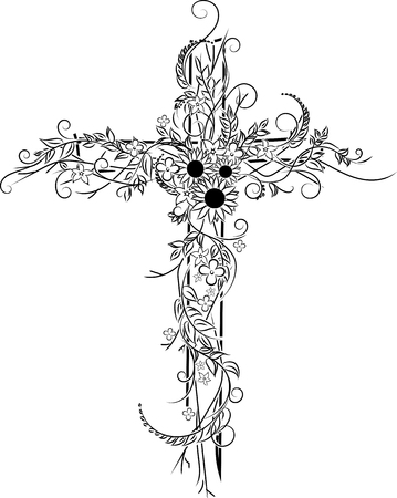 Flower tattoo illustration.のイラスト素材